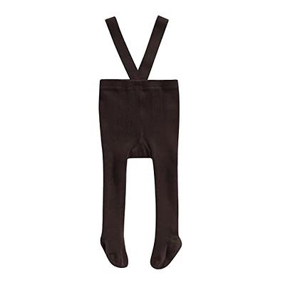 Baby Suspender Overall Pantyhose Solid High Waist Ribbed Knit