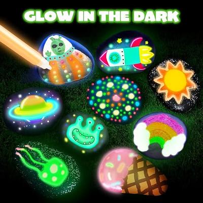 JOYIN 12 Rock Painting Kit- Glow in The Dark, 43 Pcs Arts and Crafts for  Kids