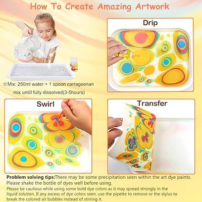 Arts & Crafts For Kids Ages 6-8 8-12,18 Colors Water Marbling Paint for  Kids,Marbling Paint Art Kit for Kids,Arts and Crafts Toys for Girls & Boys