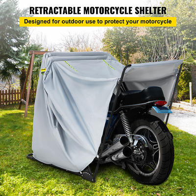 VEVOR Motorcycle Shelter, Waterproof Motorcycle Cover, Heavy Duty  Motorcycle Shelter Shed, 600D Oxford Motorbike Shed Anti-UV,  110.2x41.3x63.8 Grey Shelter Storage Garage Tent w/ Lock & Weight Bag -  Yahoo Shopping