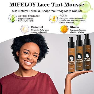 Lace Melting Spray For Lace Wigs Lace Wig Glue Waterproof Glue Spray  Invisible + Lace Tint Mousse For Wigs Melt