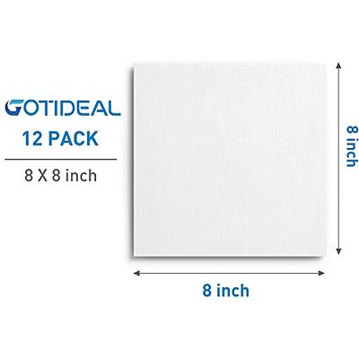 GOTIDEAL Canvases for Painting, 8x8 inch of 12, Professional Primed White  Blank Flat Canvas Panels- 100% Cotton Artist Canvas Boards for Acrylics  Painting, Oil Watercolor Tempera - Yahoo Shopping