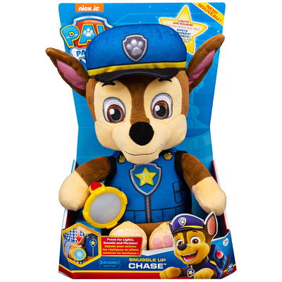 PAW Patrol, Snuggle Up Chase Plush with Flashlight and Sounds, for