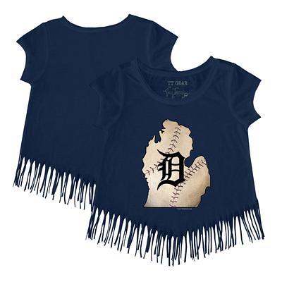 Detroit Tigers Tiny Turnip Women's State Outline T-Shirt - White