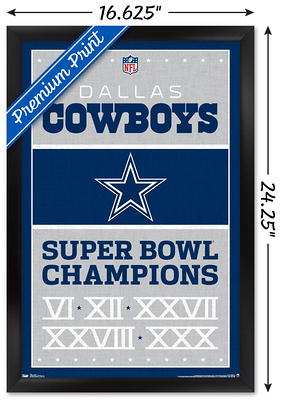 Trends International NFL Dallas Cowboys - Dak Prescott 22 Framed Wall  Poster Prints White Framed Version 22.375 x 34