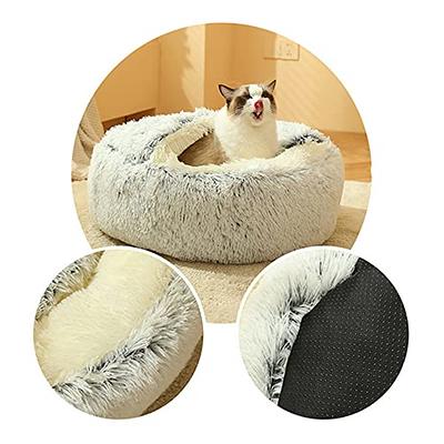 Pet Dog Cat Bed Round Plush Kitten Warm Sleeping Nest Bed Cat Igloo Cave  House