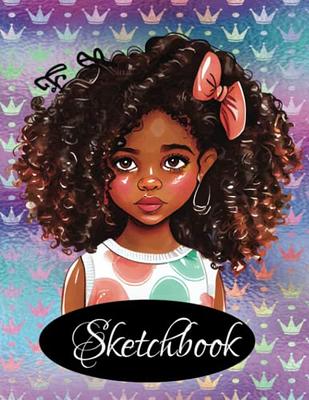 Sketchbook: Cute African American Girl Sketchbook: Pretty Black