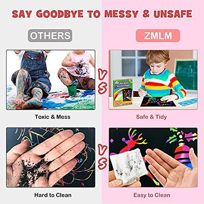 ZMLM Scratch Paper Art Set for Kids: Magic Drawing Art Craft Kid Black  Scratch Off Paper Supply Kit for Age 3 4 5 6 7 8 9 10 Girl Boy  Holiday|Party