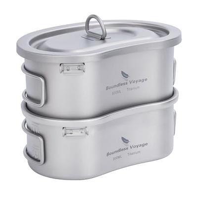 Boundless Voyage Titanium Canteen Mess Kit with Lid and Folding