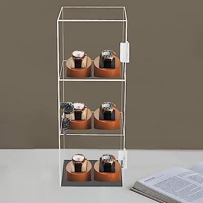 3-Tier Clear Acrylic and Metal Tabletop Corner Retail Display