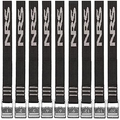 1 x 20 ft Heavy Duty Cam Buckle Tie Down Strap w/ Vinyl S Hooks | C120VS-BK