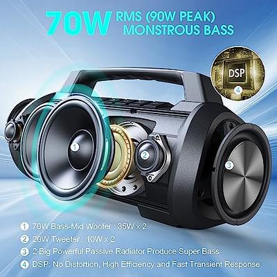 W-KING Bluetooth Speaker, 50W Portable Speakers Bluetooth Wireless Loud,  IPX6 Waterproof Outdoor Large Bluetooth Speaker Subwoofer/Bass  Boost/DSP/40H