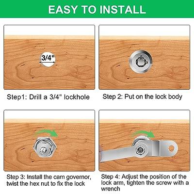 BOZXYE 5 Pack Cabinet Locks Keyed Alike, 5/8 Cabinet Locks with