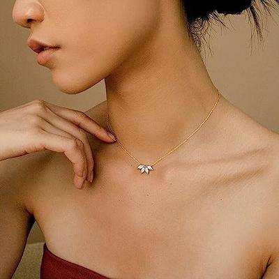 18k Rose Gold Plated CZ Stone Flower Pendant Necklace Jewelry Gift For  Women 18