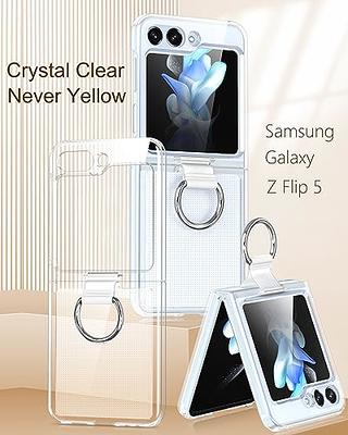 For Samsung Galaxy Z Flip 5 Case, Z Flip 5 Case With Screen Protector &  Ring Holder Pu Leather Hard Z Flip 5 Cover