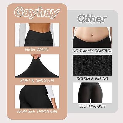 GAYHAY 3 Pack Leggings with Pockets for Women - High Waisted Tummy