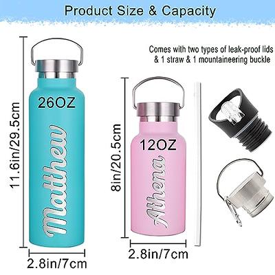 Personalized Water Bottles with Straw Lid, Custom Water Bottles  Personalized Names,Customized Engraved Stainless Steel Water Bottles for  Adults Boys