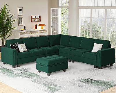 116 inch Velvet Fabric Modular Sectional Sofa, Symmetrical Sofa with Hidden  Storage & Adjustable Backrest, Back Cushion Covers - Yahoo Shopping