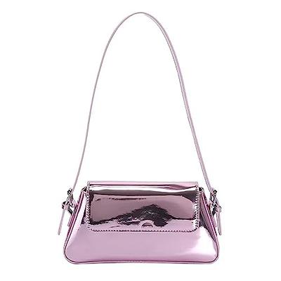 Black Patent Leather Mirror Handbag, Y2K Crescent Handbag, Trendy