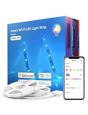 LED Strip Lights Compatible with Alexa Maxonar WiFi LED Light Strip Kit with RGB Multicolor Waterproof IP65 Strip Light Wireless