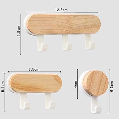 Wooden Wall Hook, Self Adhesive Key Holder Decorative Storage Rack