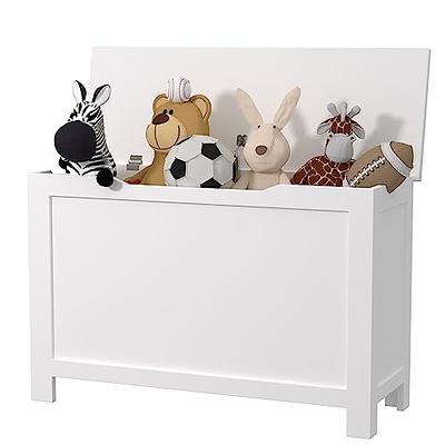  DINZI LVJ Storage Chest, Flip-Top Wooden Toy Box with