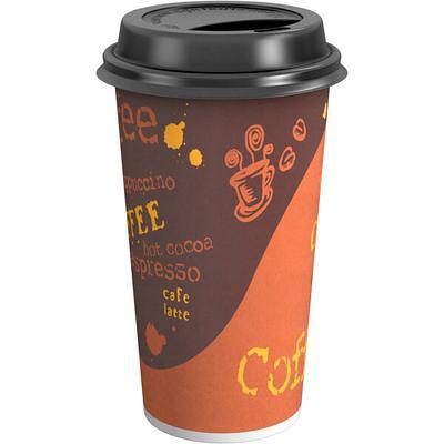 Choice 12 oz. Coffee Print Poly Paper Hot Cup - 1000/Case