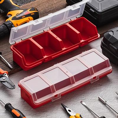 Hushee 4 Pcs Screw Organizers and Storage Bins with Locks Plastic