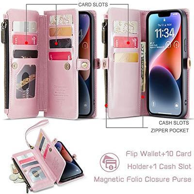 Case For Iphone 14 Plus Zipper Cover With Wrist Strap Wallet Case