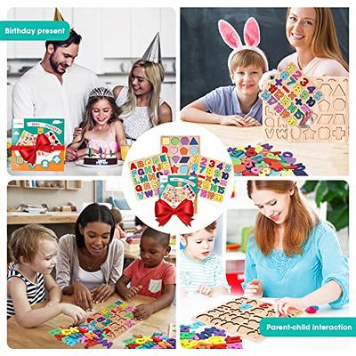 Wooden Puzzles For Toddlers, Wooden Abc Alphabet Number Shape