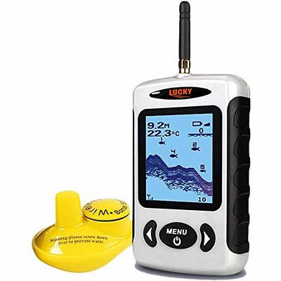 Kayak Boat Fishfinder Portable Fish Depth Finder Water Handheld Fish Finder  Transducer with LCD Display Easy