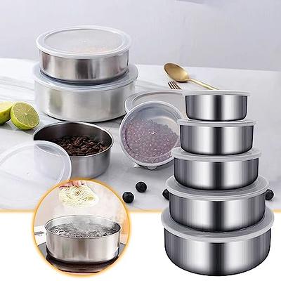 Heavy Duty Meal Prep Stainless Steel Mixing Bowls Set with Lids