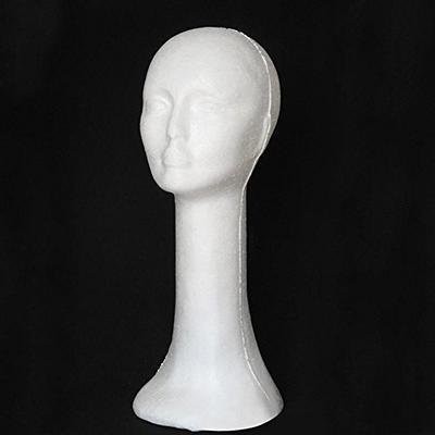 STUDIO LIMITED Styrofoam Mannequin Head, Long Neck, White Foam Wig Head  Display