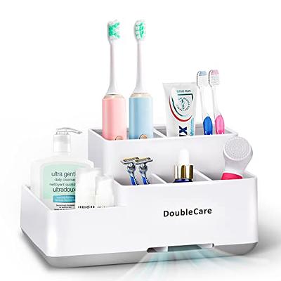 2 Tier Bathroom Counter Organizer with Toothbrush Holders