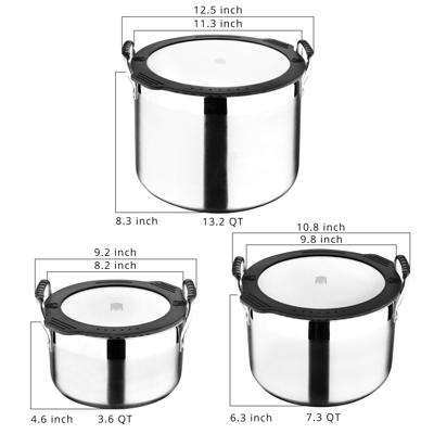 Smart by MasterPRO - 3 Pc, 3.6 Qt, 7.3 Qt & 13.2 Qt Stainless Steel Nesting  Stock Pot Set with Flat Glass Lids, 3 Quarts, 7.3 Quarts, 13.2 Quarts,  Polished - Yahoo Shopping