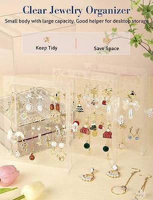 Large Earring Jewelry Organizer With 3 Drawers Clear Acrylic