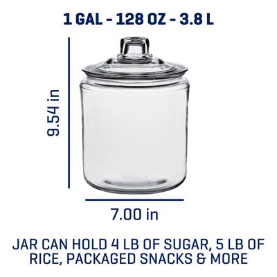 2 Gallon Anchor Heritage Hill Jar with Glass Lid - Jar Store