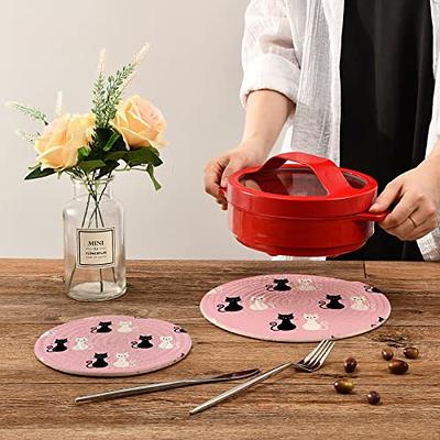 R HORSE 6Pcs Pot Holder with Pocket for Kitchen Black Grey Red Pocket Pot  Holder Cotton Heat Resistant Potholder Coffee Coaster Kitchen Hot Pad Oven