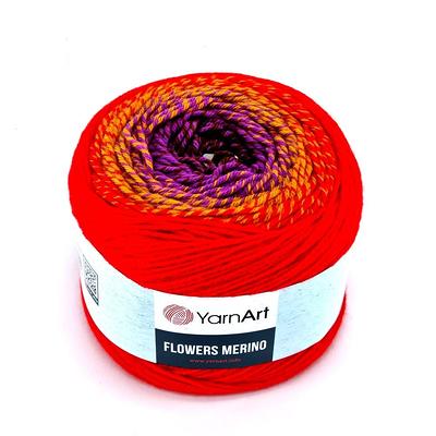 Code 541 Flowers Merino Yarn Art 225Gr Soft Yarn For Crochet