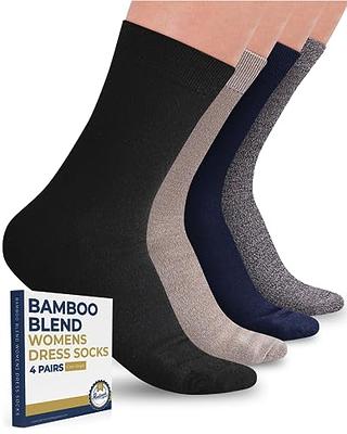 Pembrook 4 Pairs Crew Non Slip Socks - Gripper Socks for Men Women