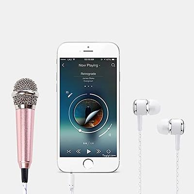  Wootrip Mini Microphone, Karaoke Tiny Microphone for Voice  Recording Interview, Portable Small Singing Mic 3.5mm Plug with Stand  Suitable for Android Phone,iPhone,iPad, Laptop (Black) : Musical Instruments