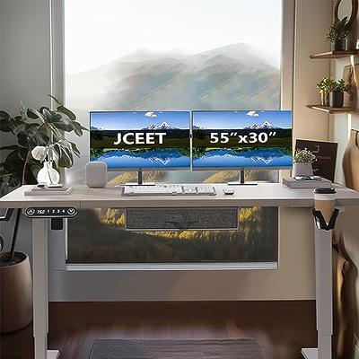 Jceet 63x30 Inches Dual Motor Electric Standing Desk with Drawer,  Adjustable Height Sit Stand Up Desk with Storage Shelf, Home Office Desk  Computer Workstation with Dark Walnut Top/Black Frame - Yahoo Shopping