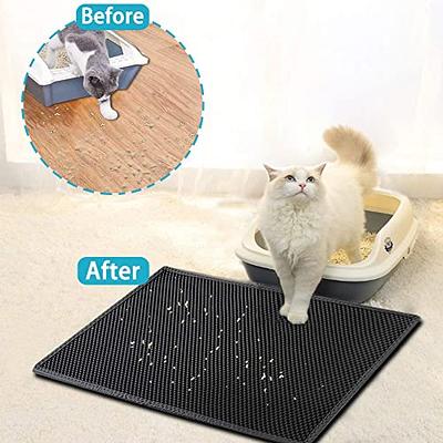 Cat Litter Mat Cat Litter Trapping Mat, Urine and Water Proof Material,  Scatter Control, Less Waste,Easier to Clean,Washable