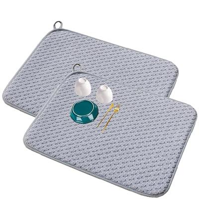 Dish Drying Mat For Kitchen Counter, Absorbent Microfiber Dishes