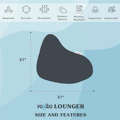 Yogibo Short Bean Bag Lounger Chair for Adults, Kids and Teens with Filling, Soft, Plush, Comfy, Sensory Lounge Beanbag Loveseat, Washable Cover