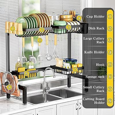 ARSTPEOE Over The Sink Dish Drying Rack, fits All Sinks (24.8-35.4),  Adjustable Dish Drying Rack, Dish Drying Rack Above Kitchen Sink, Dish  Drying