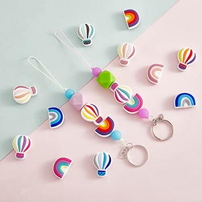 WEWAYSMILE 20Pcs Silicone Beads Rainbow Silicone Beads Bulk Hot Air Balloon  Silicone Loose Spacer Beads Charm Color Silicone Bead Kit for Necklace  Bracelet Keychain DIY Crafts Making - Yahoo Shopping