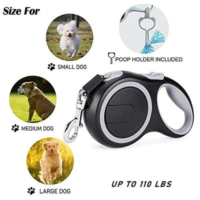 Fida Retractable Dog Leash with Dispenser and Poop Bags, 16 ft Pet Walking  Leash for Small Dog or Cat up to 26 lbs, Anti-Slip Handle, Tangle Free