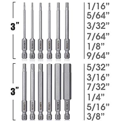 Rannb 1/8 Hex Head Screwdriver Bit Set 1/4-Inch Hex Shank S2