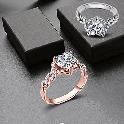  PAVOI 14K Rose Gold Plated Rings Cubic Zirconia Love